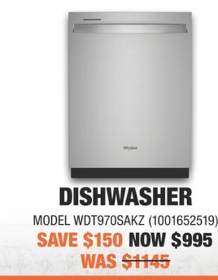 Home Depot Whirlpool® dishwasher offer