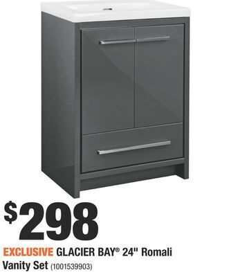 Home Depot Glacier bay® 24" romali vanity set offer