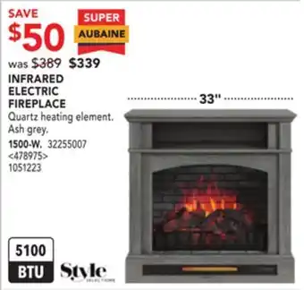 RONA Style selections infrared electric fireplace 33" offer