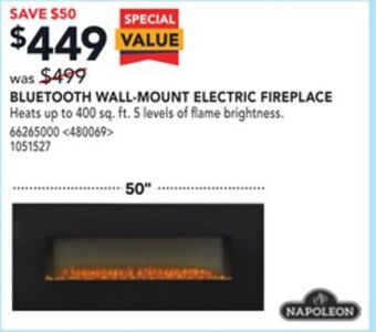 RONA Bluetooth wall-mount electric fireplace offer