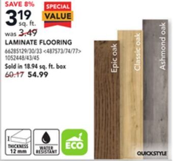 RONA Quickstyle laminate flooring offer