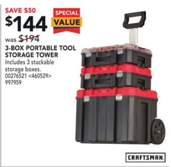 RONA Craftsman 3-box portable tool storage tower offer