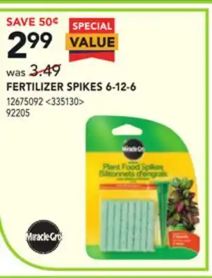 RONA Miracle-gro fertilizer spikes 6-12-6 offer