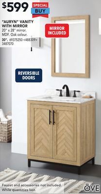 RONA Ove "auryn" vanity with mirror 30" offer