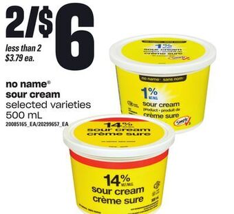 Zehrs Markets No name® sour cream, 500 ml offer