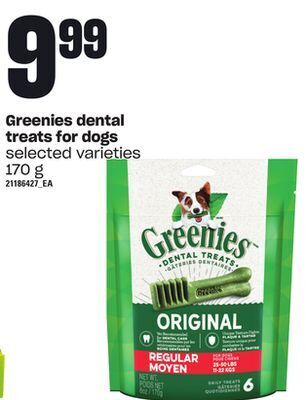 Zehrs Markets Greenies dental treats for dogs, 170 g offer