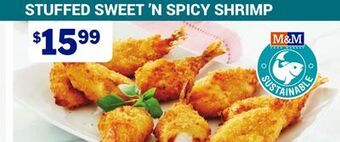 M & M Food Market Stuffed sweet 'n spicy shrimp offer