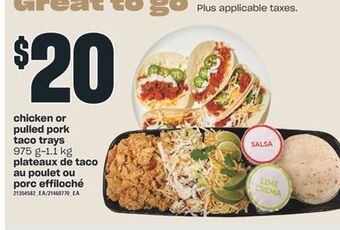 Valu-mart Plateaux de taco au poulet ou porc effiloché, 975 g-1.1 kg offer