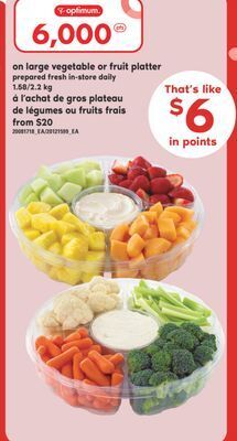 Valu-mart Gros plateau de légumes ou fruits frais, 1.58/2.2 kg offer