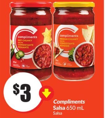 FreshCo Compliments salsa 650 ml offer