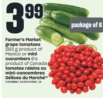 Valu-mart Tomates raisins ou mini-concombres délices du marché offer