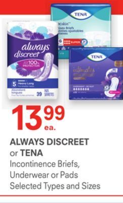 IDA Pharmacy Always discreet or tena offer
