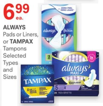 IDA Pharmacy Always or tampax offer