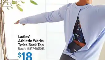 Walmart Ladies' athletic works twist-back top offer