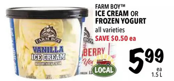 Farm Boy Farm boy ice cream or frozen yogurt offer