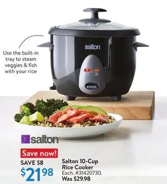 Walmart Salton 10-cup rice cooker offer