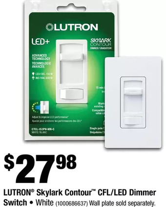 Home Depot Lutron skylark contour cfl/led dimmer switch offer