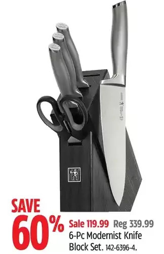 Canadian Tire 6-pc modernist knife block set offer