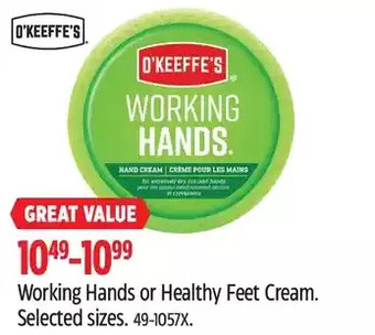 Canadian Tire Working hands or healthy feet cream offer
