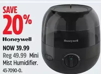 Canadian Tire Honeywell mini mist humidifier offer