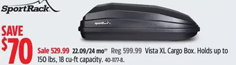 Canadian Tire Vista xl cargo box offer