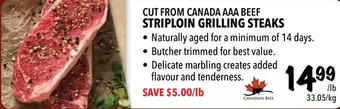 Farm Boy Striploin grilling steaks offer