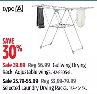 Canadian Tire Type a gullwing drying rack | laundry drying racks offer