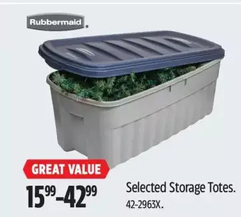 Canadian Tire Rubbermaid storage totes offer