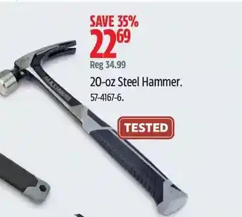 Canadian Tire 20-oz steel hammer offer