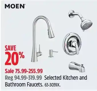 Canadian Tire Moen kitchen and bathroom faucets offer