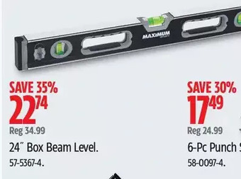 Canadian Tire Maximum 24" box beam level offer