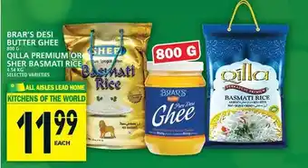 Food Basics Brar's desi butter ghee | qilla premium or sher basmati rice offer
