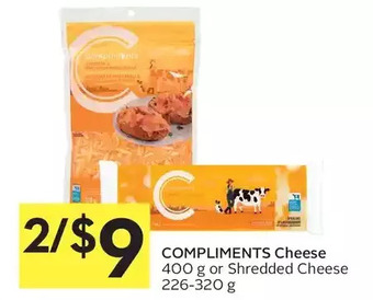 Foodland Compliments cheese or shredded cheese offer
