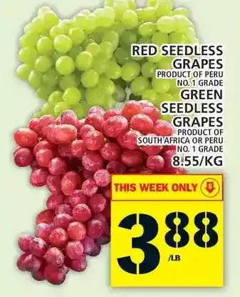 Food Basics Red seedless grapes | green seedless grapes offer