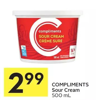 Foodland Compliments sour cream offer