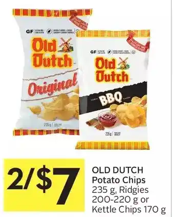 Foodland Old dutch potato chips, ridgies or kettle chips offer