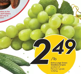 Sobeys Urban Fresh Extra large green seedless grapes offer
