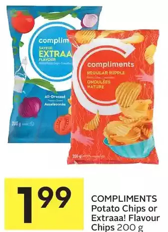 Foodland Compliments potato chips or extraaa! flavour chips offer