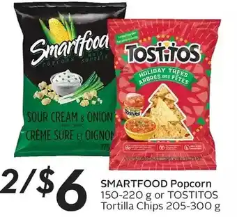 Sobeys Urban Fresh Smartfood popcorn or tostitos tortilla chips offer
