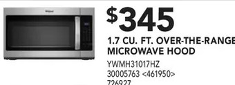 RONA 1.7 cu. ft. over-the-range microwave hood offer