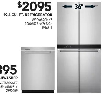 Lowe's Whirlpool 19.4 cu. ft. refrigerator offer