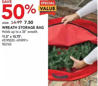 RONA Wreath storage bag offer