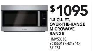 Lowe's Bosch 1.8 cu. ft. over-the-range microwave hood offer