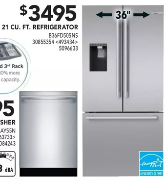 Lowe's Bosch 21 cu. ft. refrigerator offer