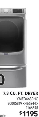 Lowe's 7.3 cu. ft. dryer offer