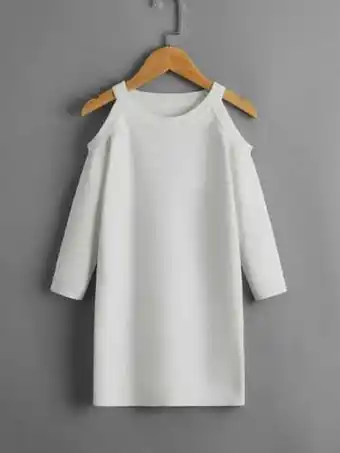 SheIn Toddler girls cold shoulder sweater dress offer