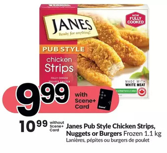 FreshCo Janes pub style chicken strips, nuggets or burgers offer