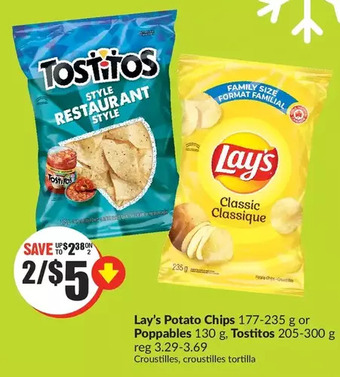 FreshCo Lay's potato chips or poppables | tostitos offer