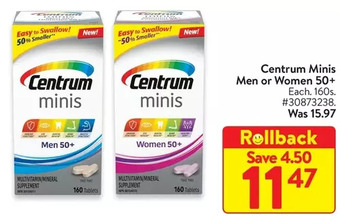Walmart Centrum minis men or women 50+ offer