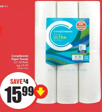 FreshCo Compliments paper towels offer